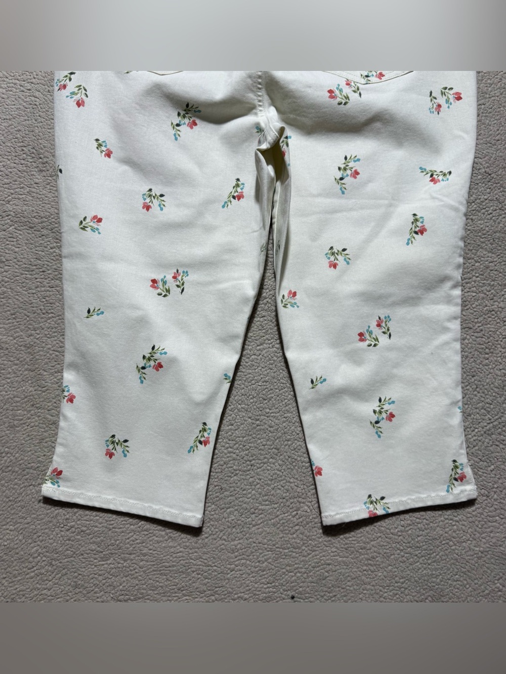 NYDJ Jeans Womens 14 Lift x Tuck Technology Skinny Capri Floral Print White NEW - Picture 13 of 16